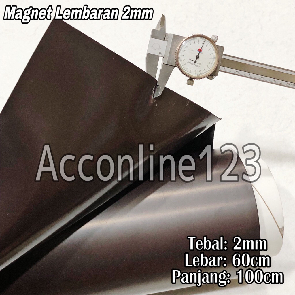 Magnet Lembaran Tebal 2mm / Magnet Strip Lembaran Karet Sheet Rubber Fleksibel 60cm x 100cm Tabal 2m
