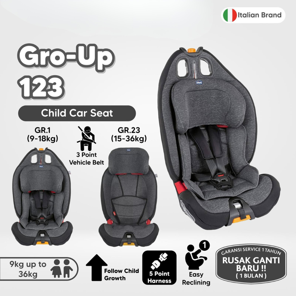 Baby Car Seat CHICCO Gro-Up 123 Tempat Duduk Bayi Anak di Mobil Kursi Mobil Bayi