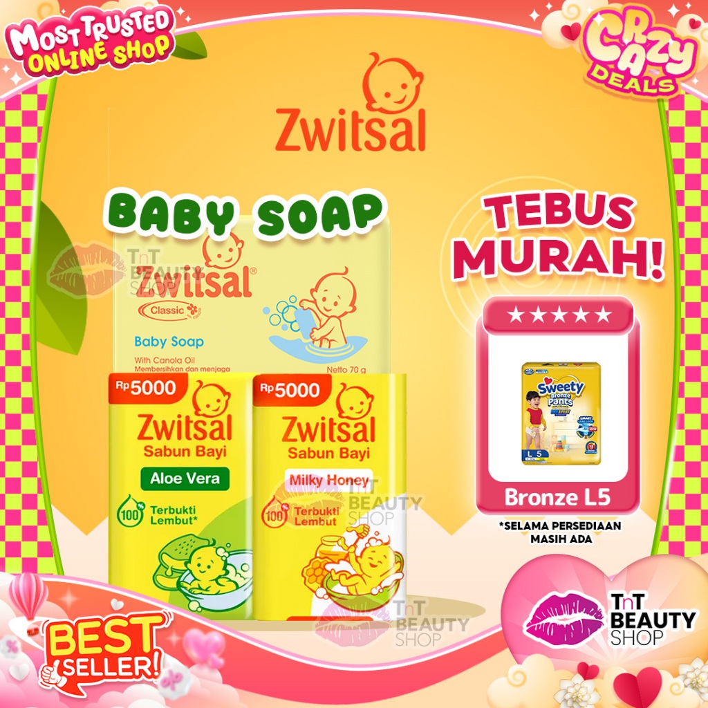 Zwitsal Baby Sabun Batang Classic - Soap Bar Rich Honey - 70gr | TnT Beauty Shop