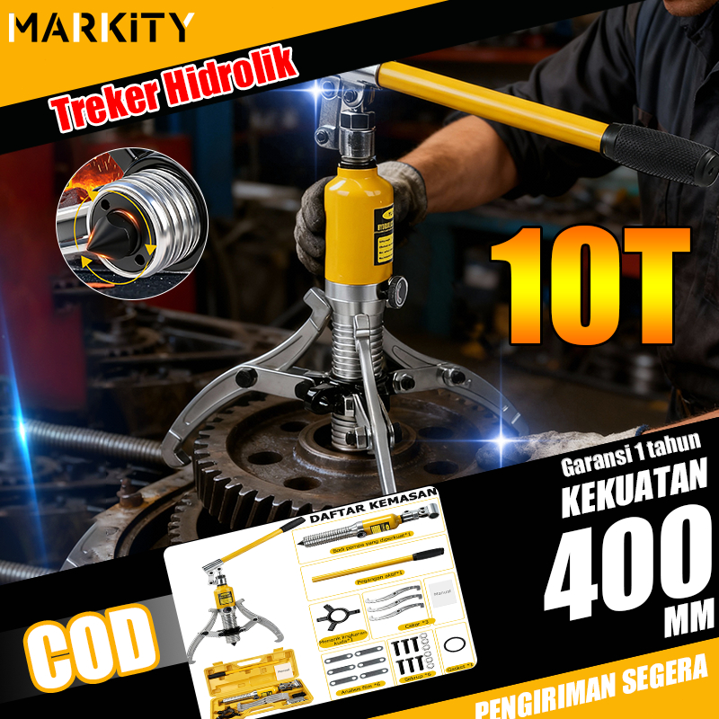 MARKITY Hydraulic Gear Puller 10T Treker Hidrolik Wheel Bear Puller Hydraulic Gear Puller Alat Melep