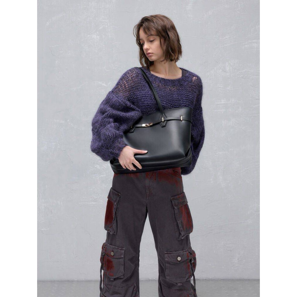 CK Arlet Double-Handle Belted Tote Bag