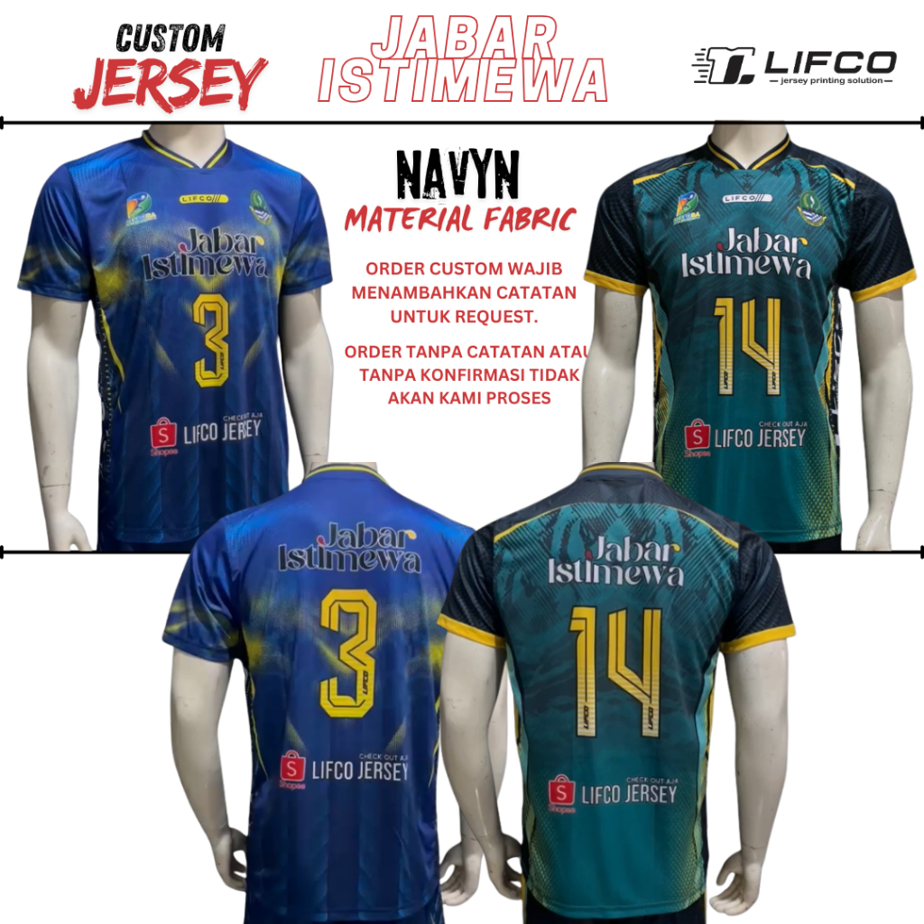 JERSEY VOLI LIFCO CUSTOM ORIGINAL JABAR ISTIMEWA (FREE REQUEST NAMA NOMOR LOGO DAN UKURAN)