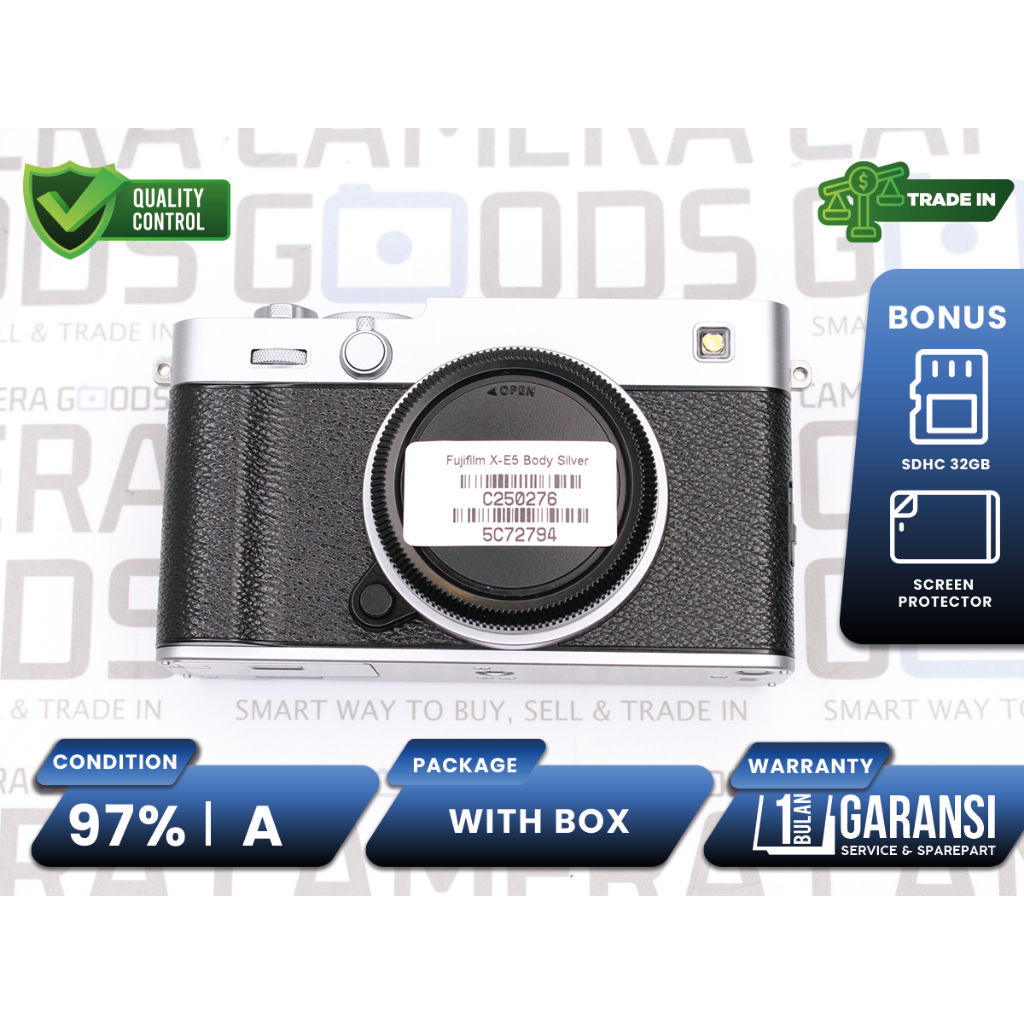 Kamera Fujifilm X-E5 Silver Body Only Full Frame Camera Mirrorless Second Bekas Grade A