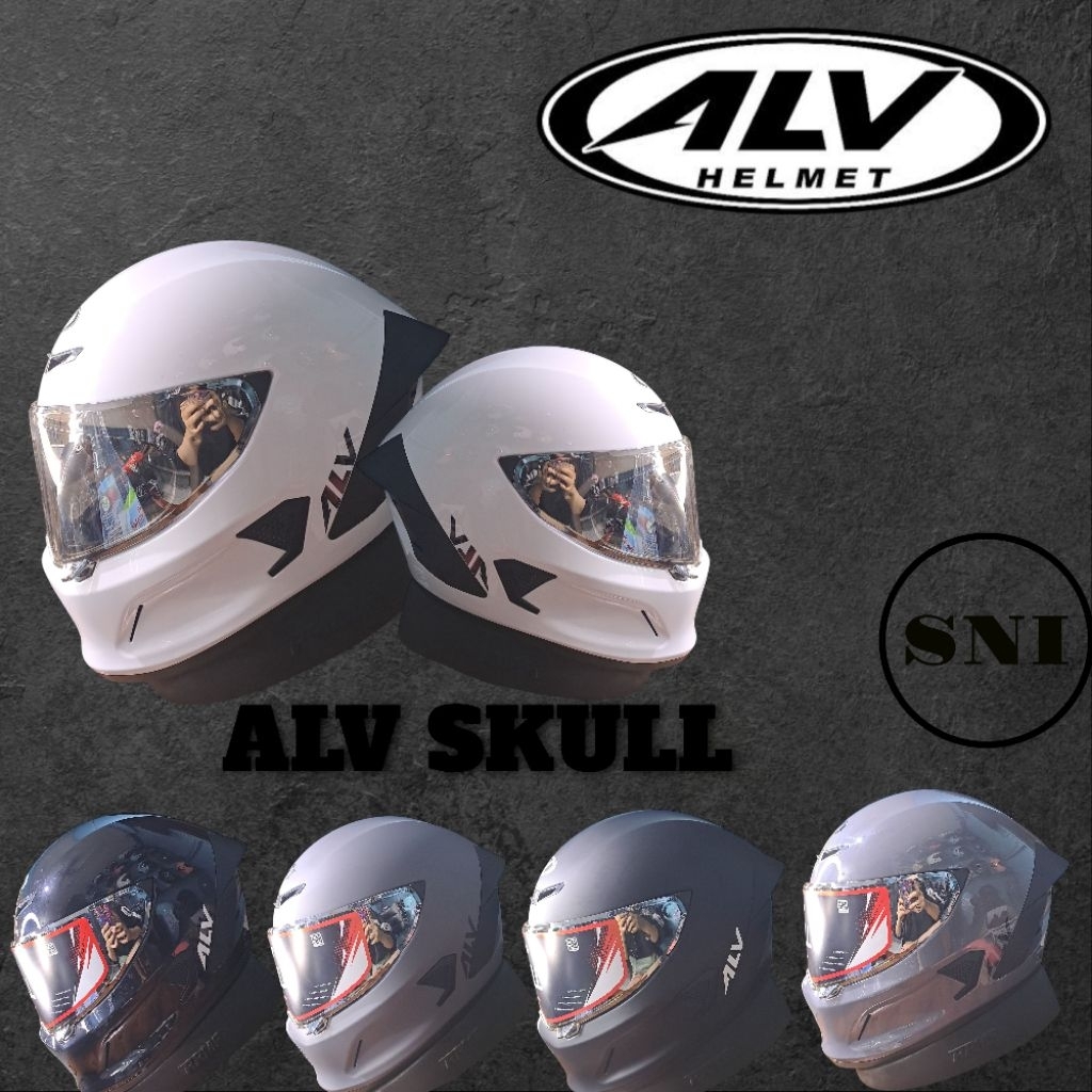 HELM ALV SKULL Solid |Helm FULL FACE Single Visor| SNI