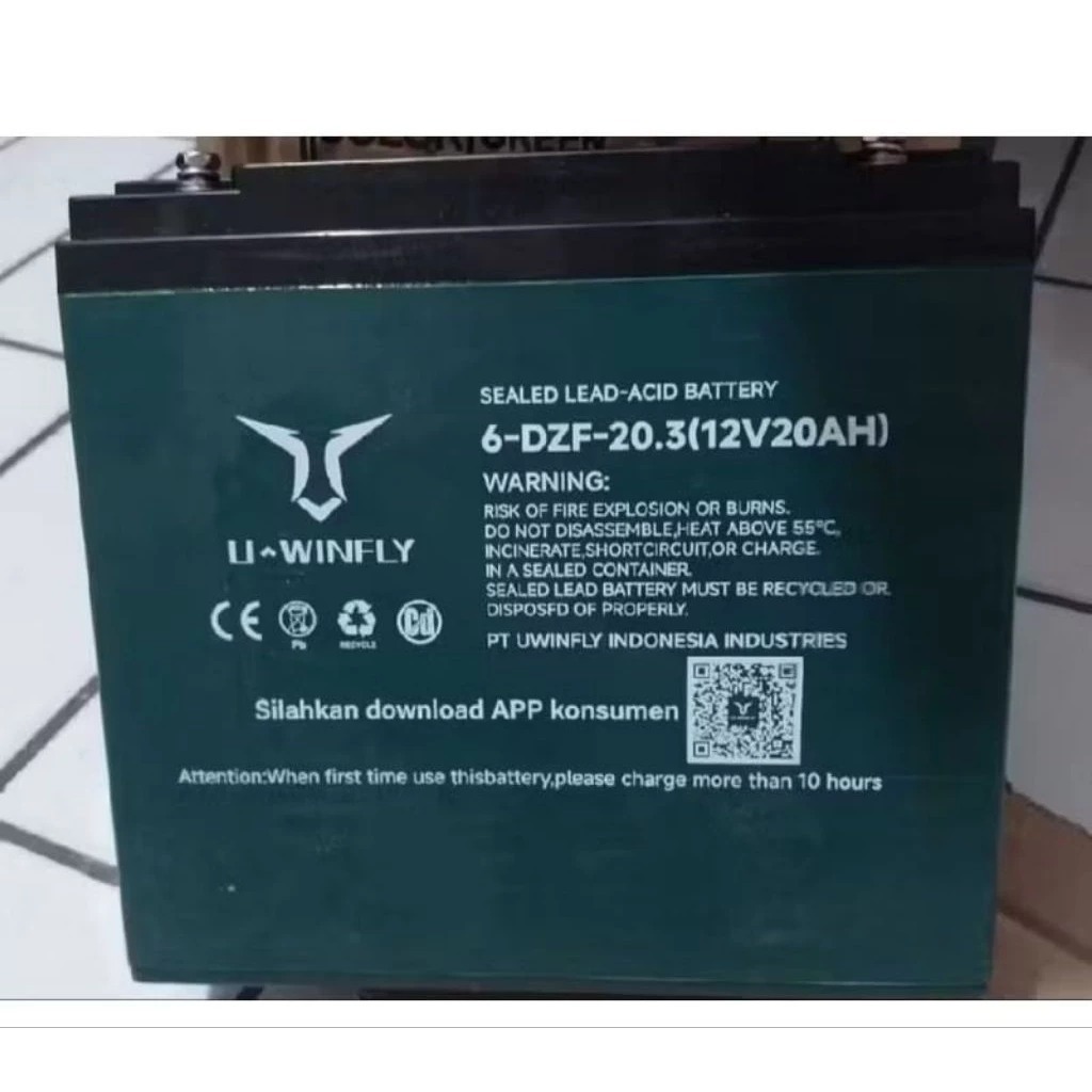 BATERAI AKI MOTOR LISTRIK UWINFLY 12V 20.3AH