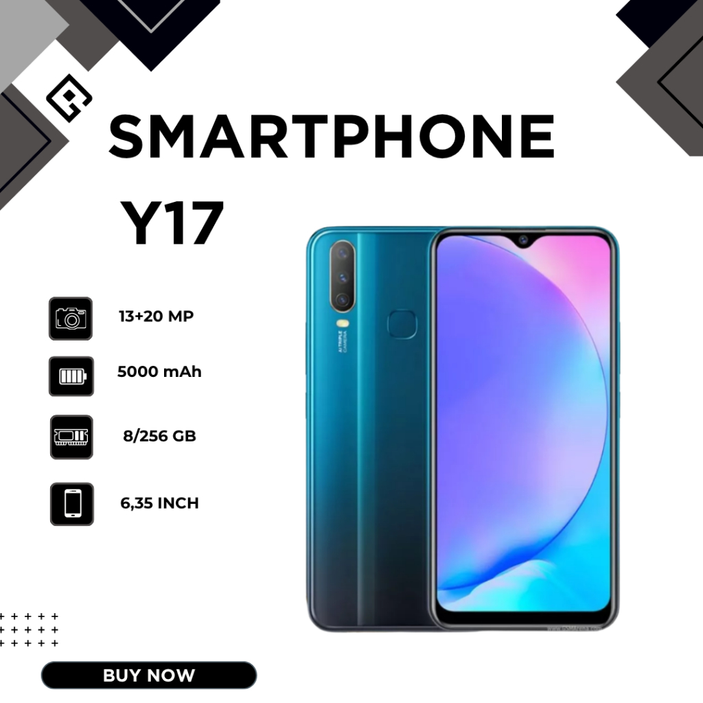 HP SMARTPHONE VIVO Y17 RAM 8GB/256GB 4G LTE BATERAI 5000 MAh GARANSI - BISA COD