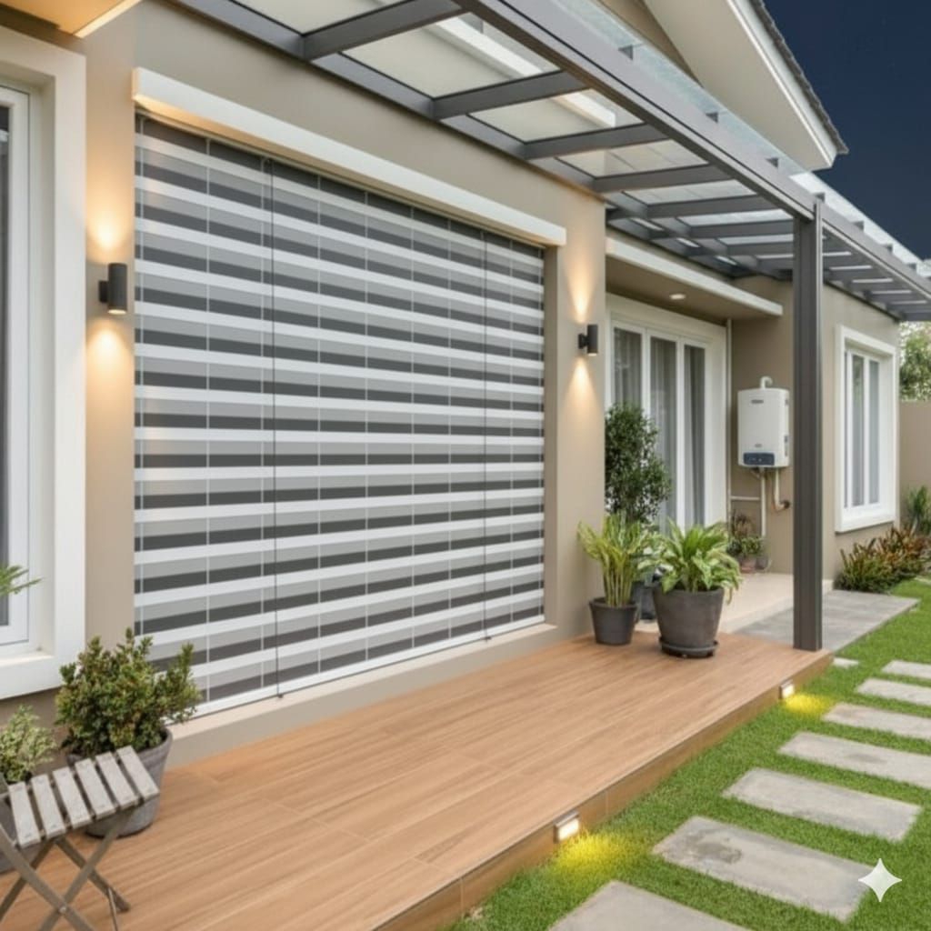 Tirai Outdoor PVC Tahan Air – Model Minimalis