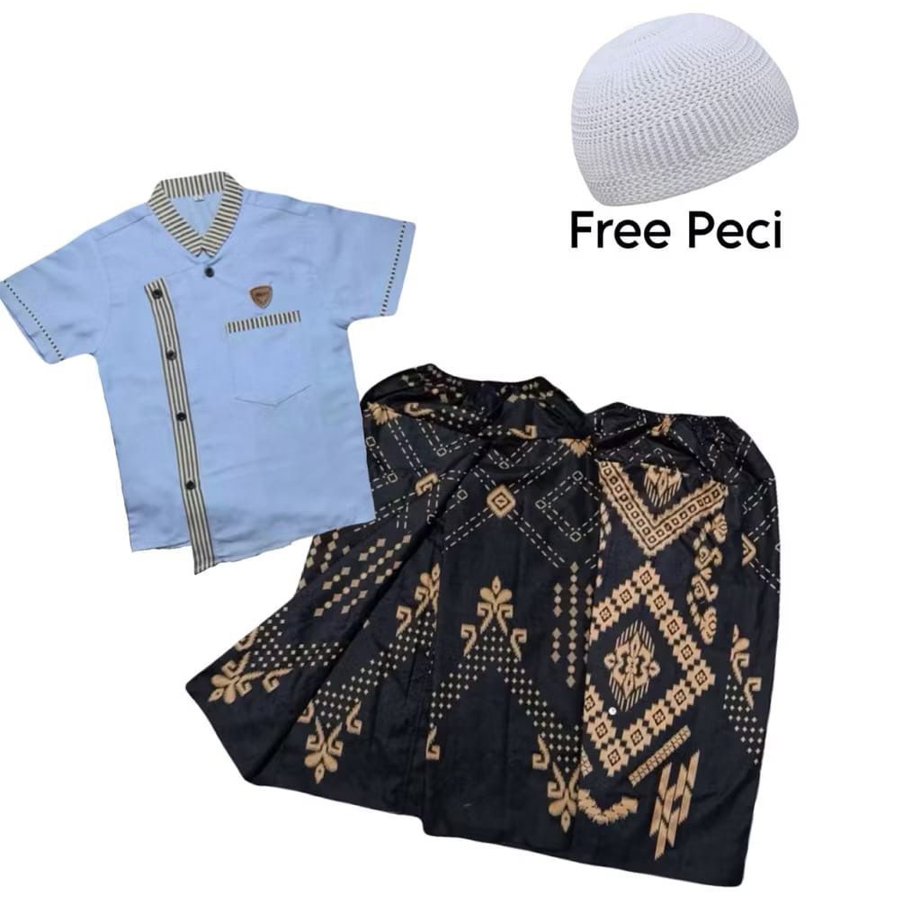 Baju Koko Anak Setelan Sarkoci Sarung Koko Peci  Umur 0-10