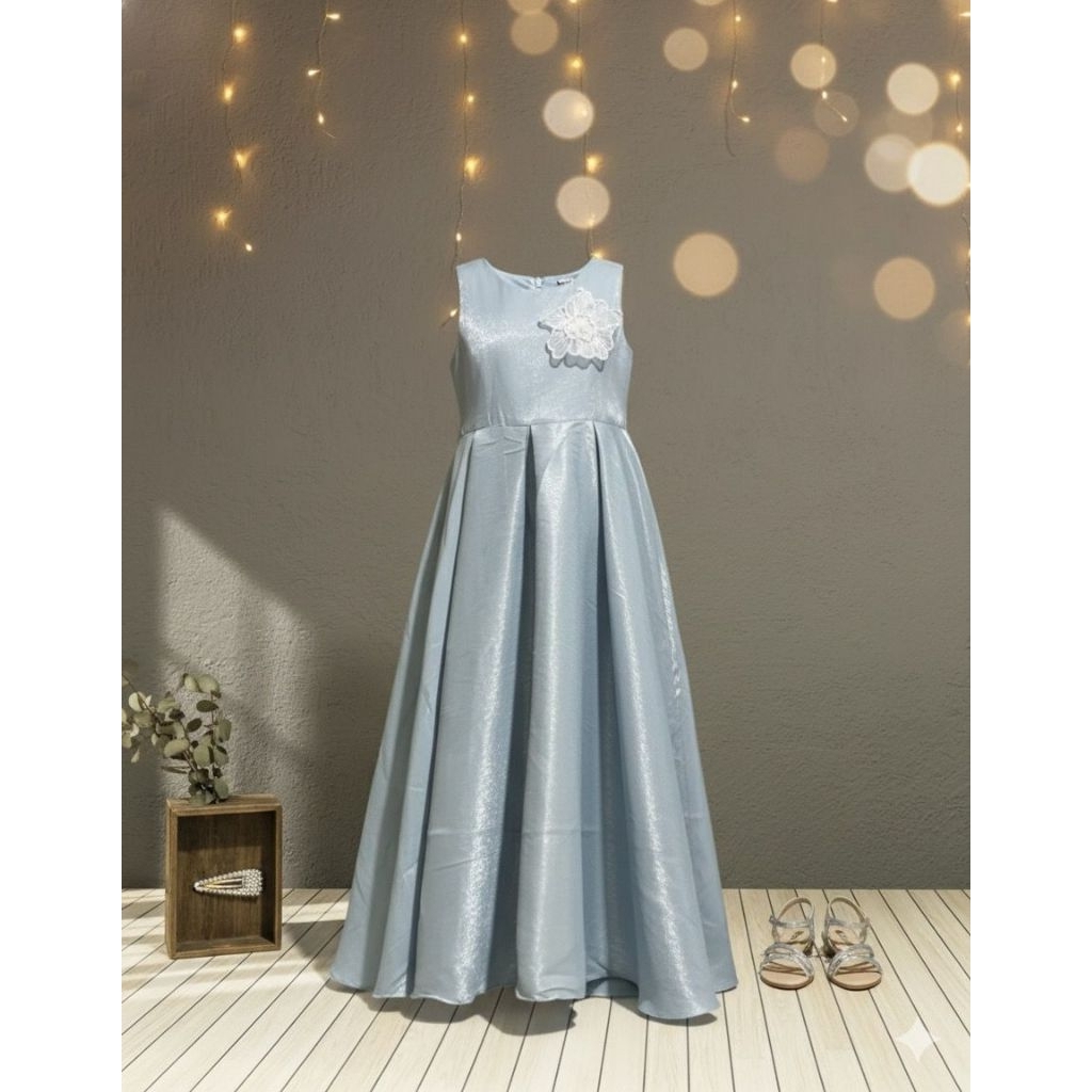 VIO CHELSEA Gaun Pesta Anak Tanggung Bahan Satin Organza Mewah