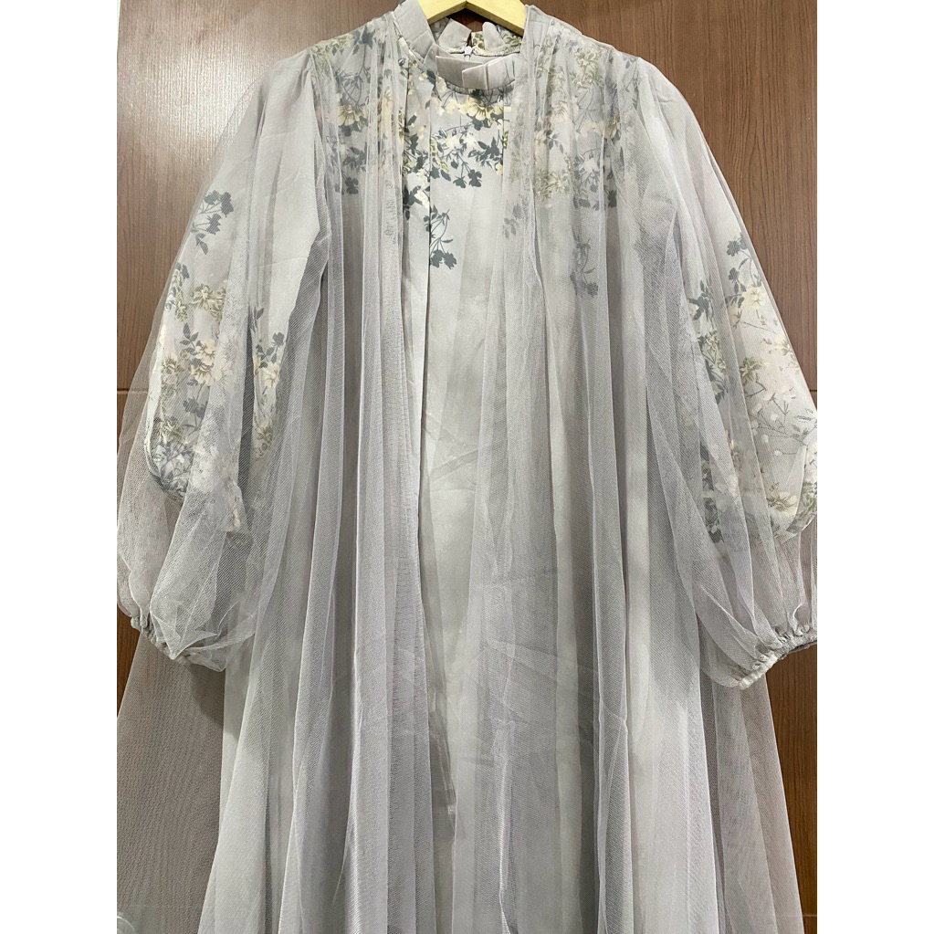 Gamis Wanita Terbaru Premium + Outer Tile / Dress Outer Lepas Pasang