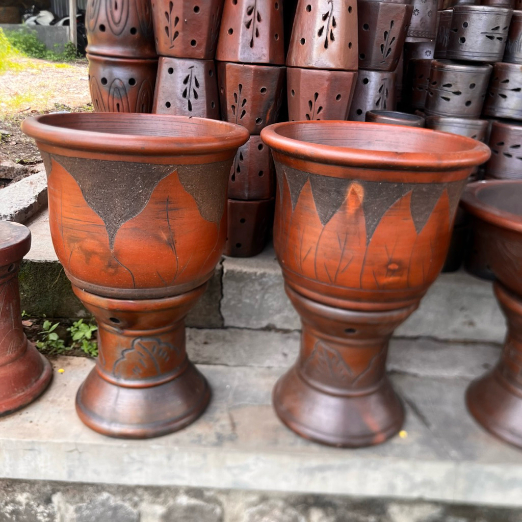 Pot D40cm T30cm Pot Jumbo Gerabah Tanah Liat