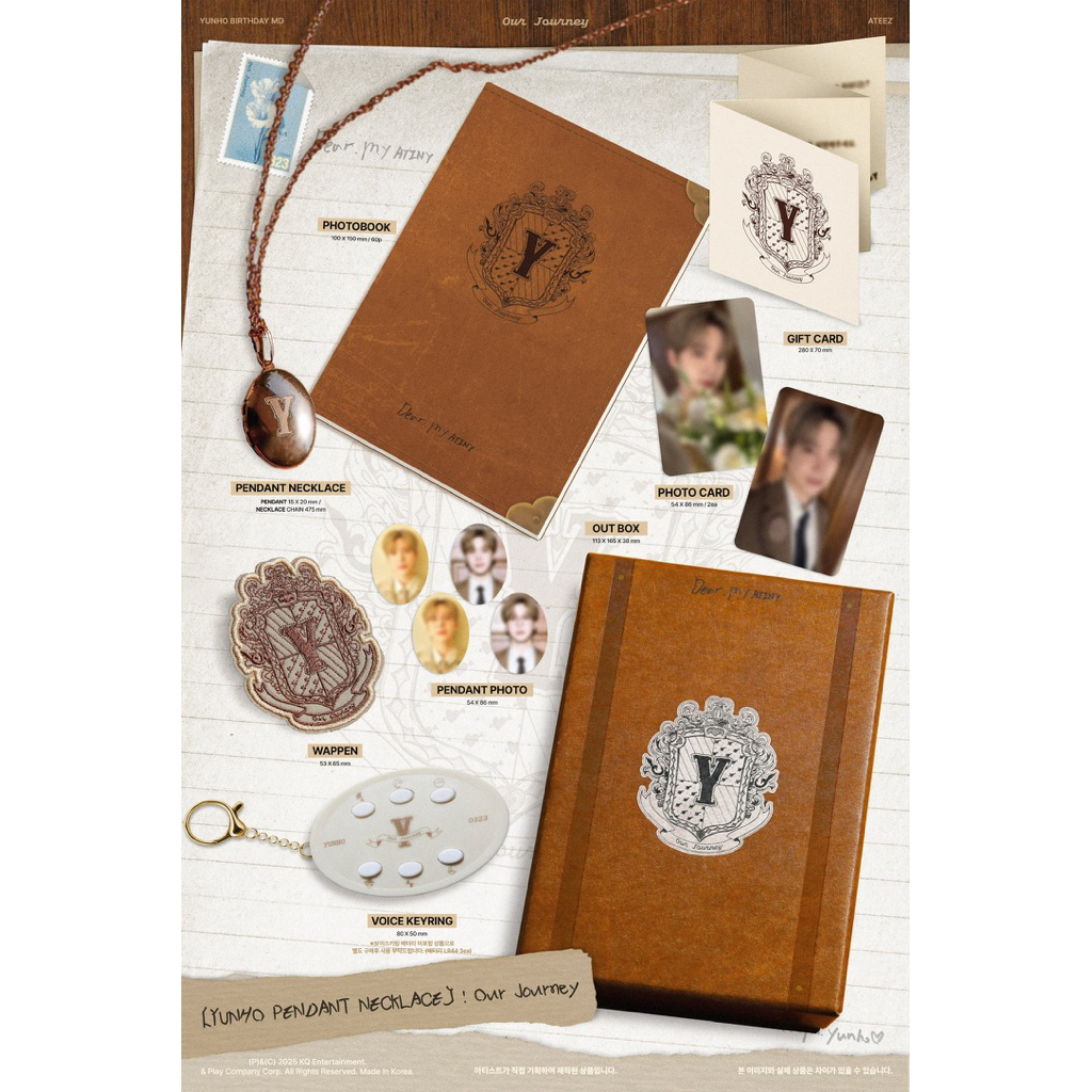 [Ready Stock] ATEEZ 2025 BIRTHDAY MD - YUNHO PENDANT NECKLACE : Our Journey MD - Unsealed