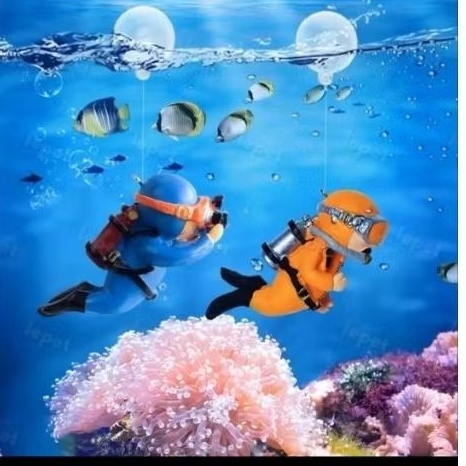 Ornamen/hiasan aquarium penyelam/diving