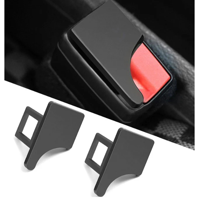 Universal Colokan Buckle Seatbelt Safety Seat Belt Buckle Hidden Stopper Metal Bunyi Alarm Klip Mobil Polos Hidden Rata Kecil Minimalis Penutup Lubang Seatbelt Buzzer Stopper Black Hitam Glossy Premium Insert Clip Pengganjal Sabuk Pengaman Kursi Penumpang