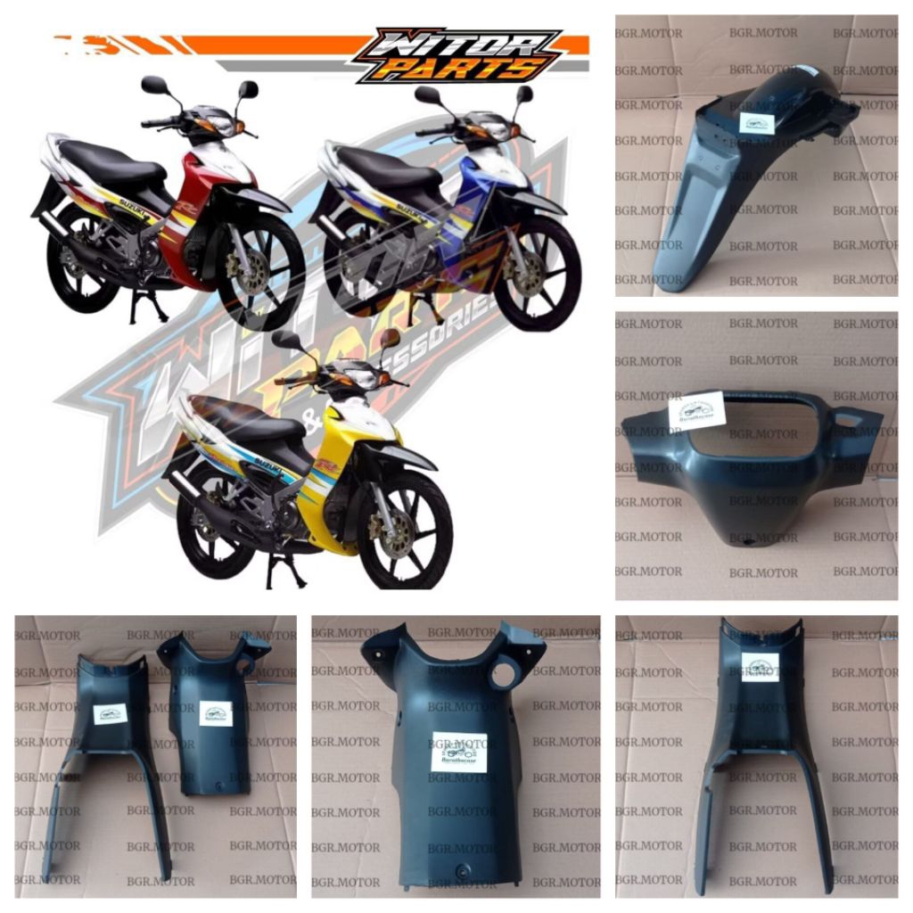 Paket Body Kasar Satria LSCM Hiu Malaysia 2 Tak / Cover Body Kasar Satria Hiu Malaysia / Cover Bodi 