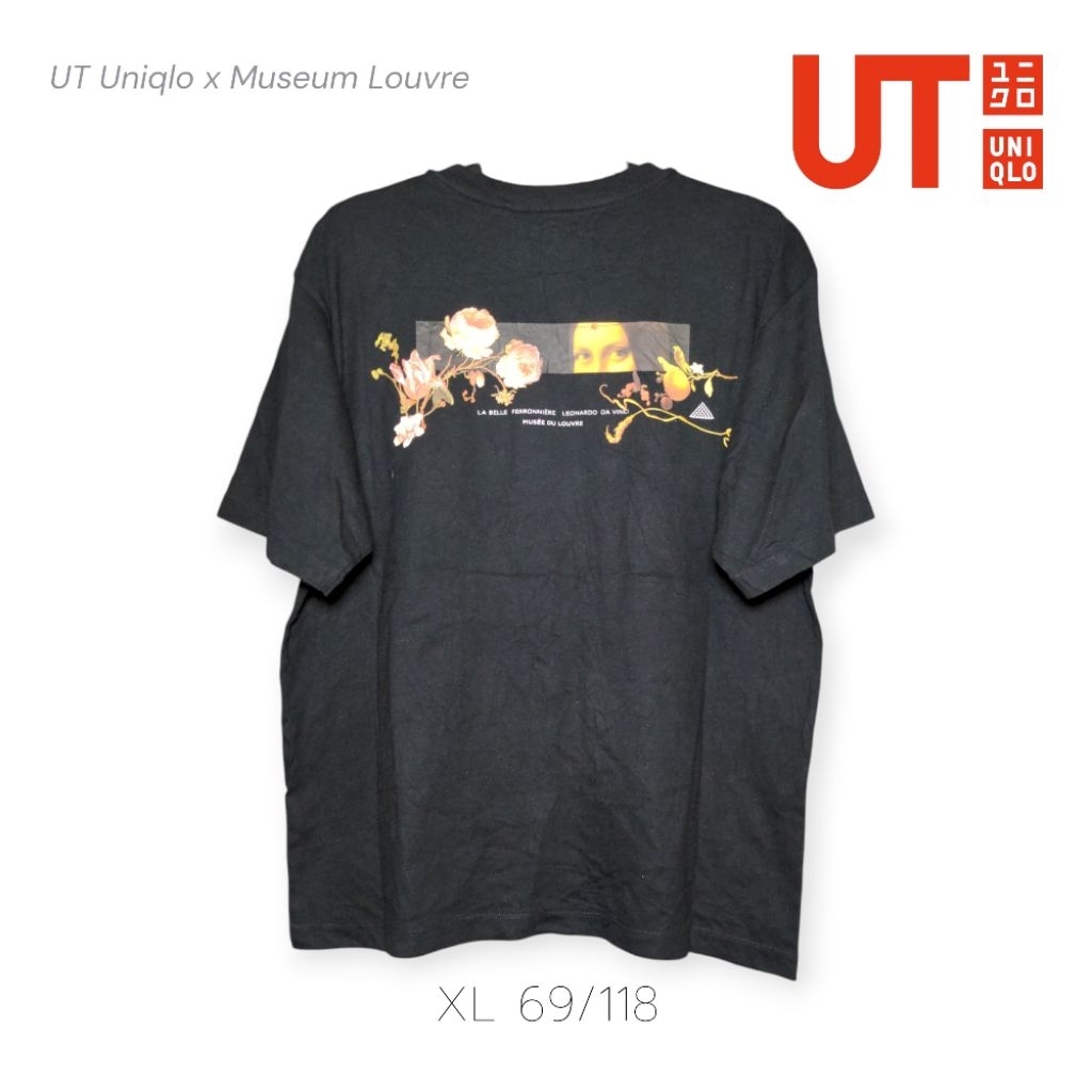 UT Uniqlo x Museum Musee de Louvre Original Cotton T-shirt Seni Size XL Leonardo Da Vinci Monalisa