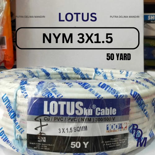 Kabel Listrik Lotus NYM 3x1.5 LOTUSKU CABLE 50 YARD