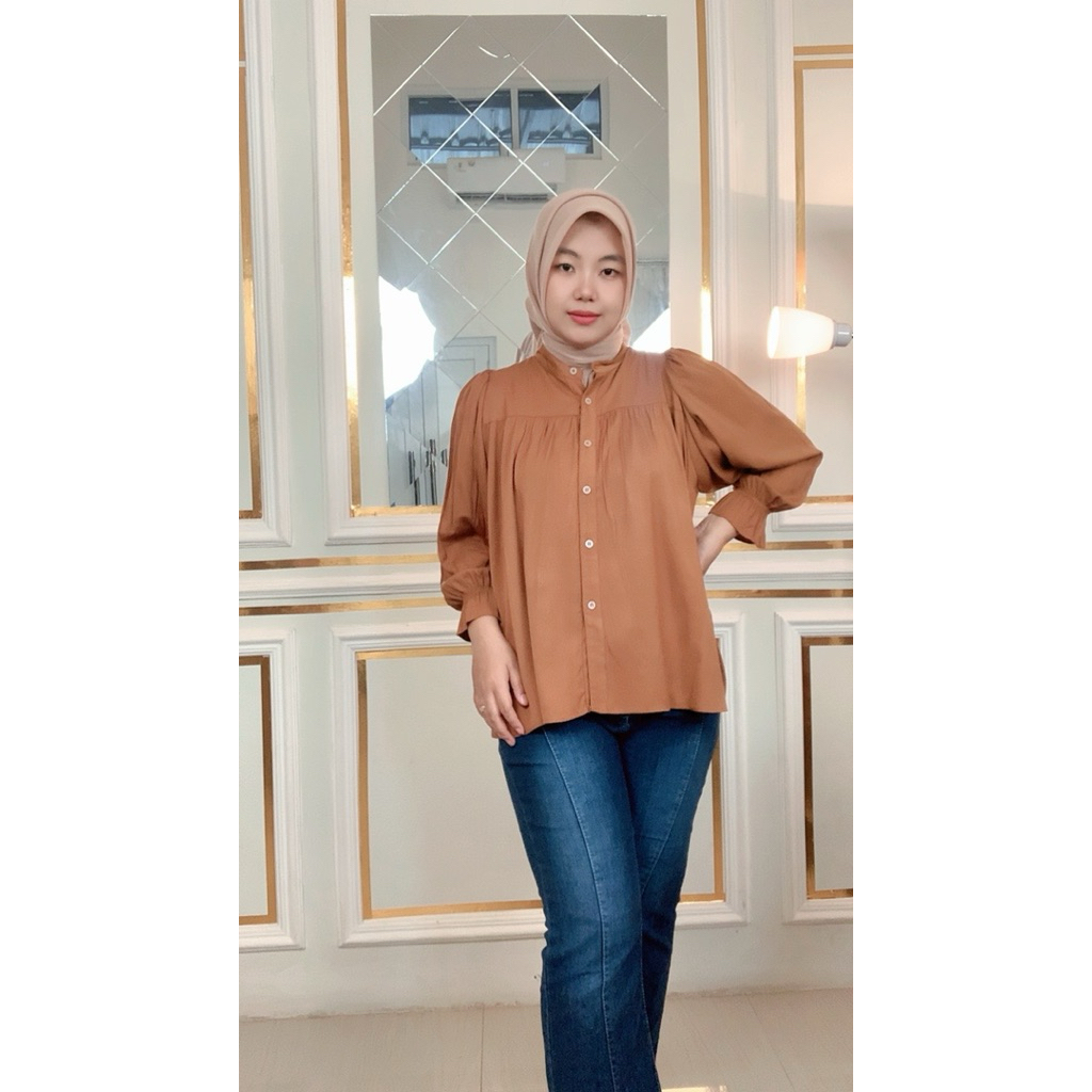 Kemeja wanita Alyssa Rayon twill LD 120 130 150 CM