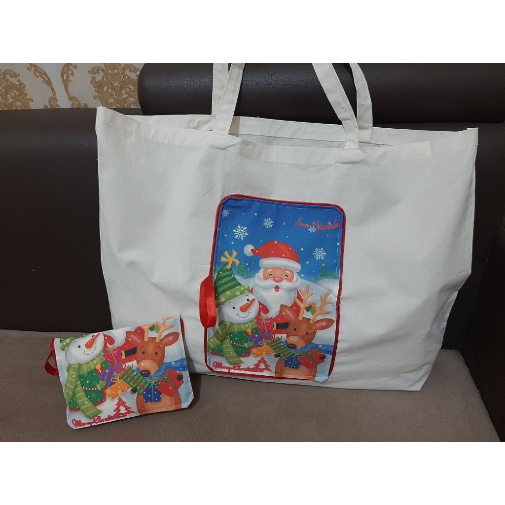 Foldable Bag Tas Belanja Lipat Blacu Custom Cetak