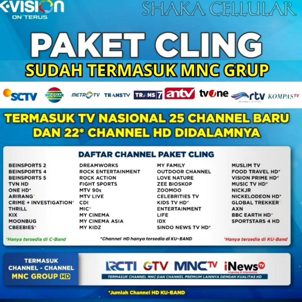 Termurah K VISION Paket CLING 1Tahun/360 Hari MNC GROUP K-VISION CL12