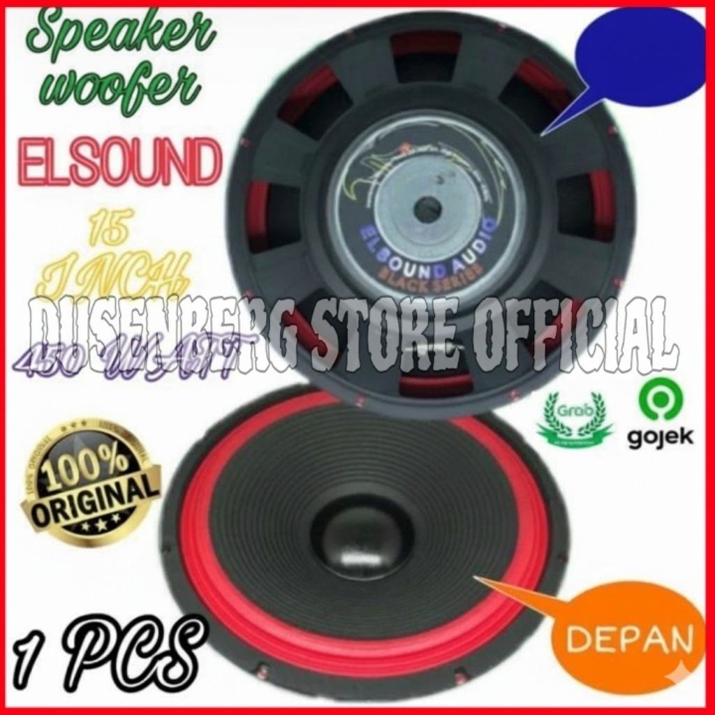 Speaker Woofer ELSOUND 15 Inch RED SERIES 450 Watt Original