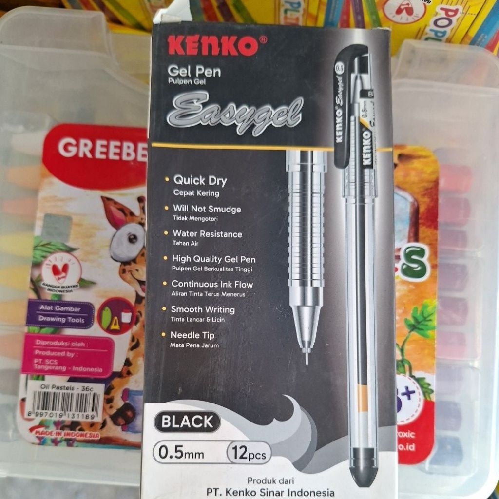 ALAT TULIS PENA KENKO PENA GEL 0,5 TINTA HITAM