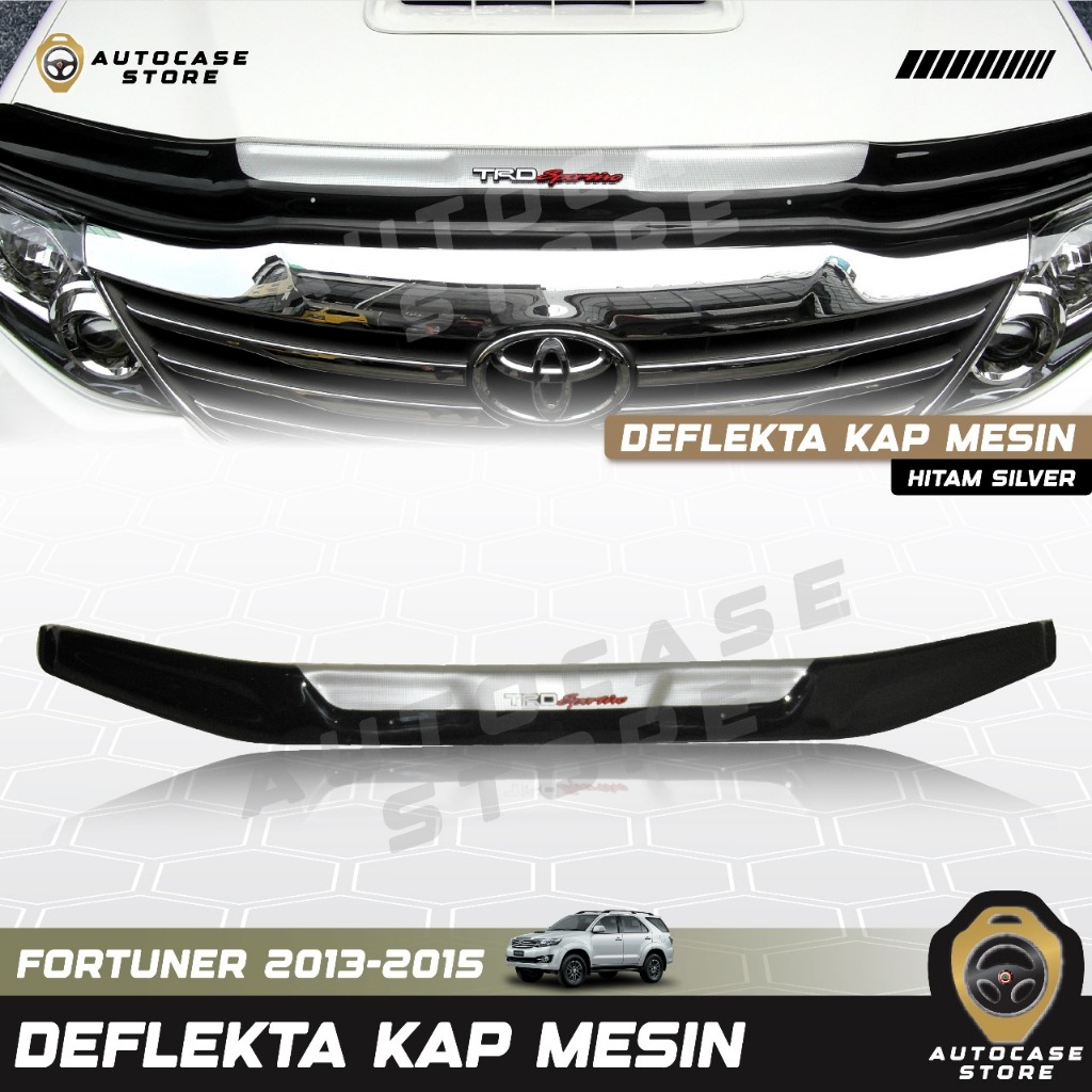 DEFLEKTA KAP MESIN FORTUNER 2013 2014 2015 HITAM SILVER PNP AKSESORIS MOBIL