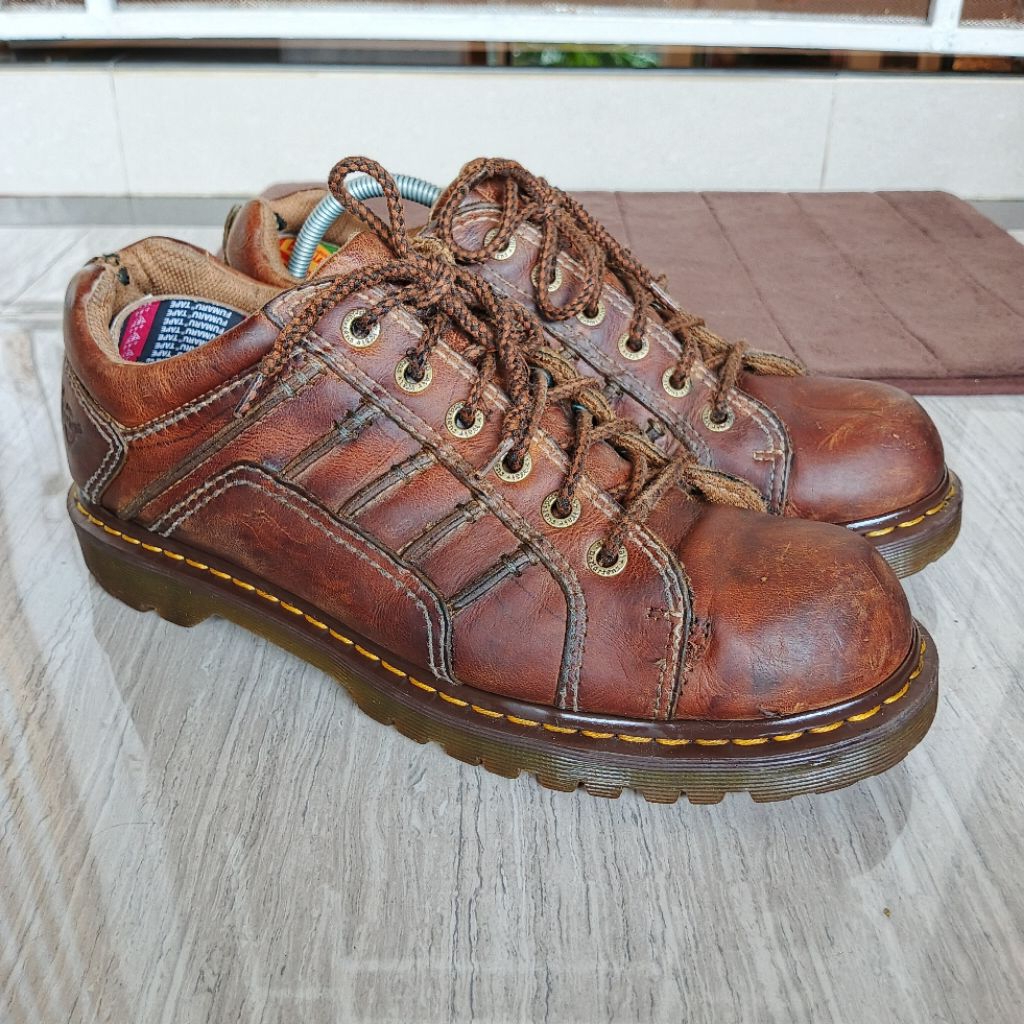 Dr. Martens Docmart DM KEITH Vintage  Industrial Oxford Low Boots Brown Leather Authentic Original S