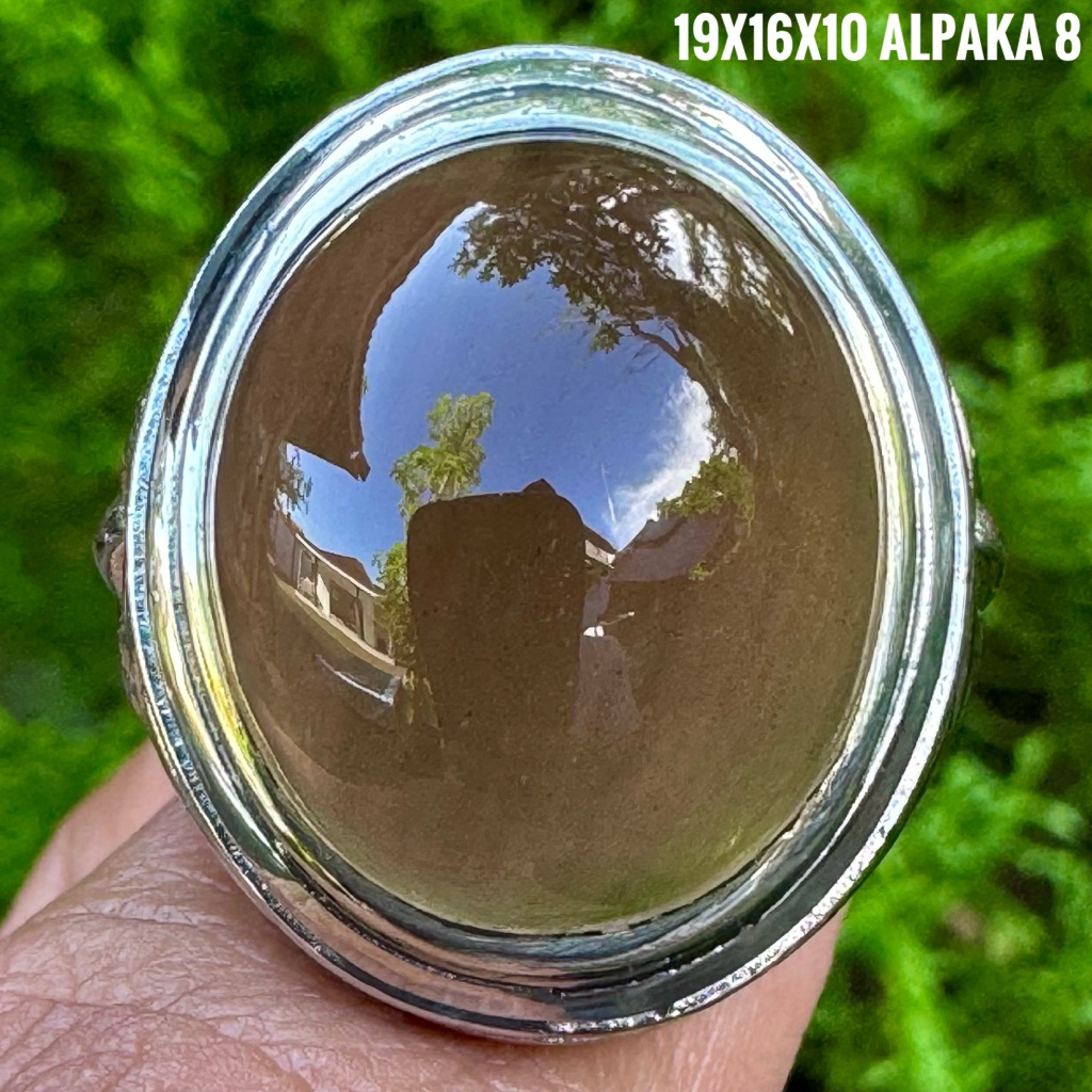 Cincin Batu Akik Natural Kecubung Asap Luster