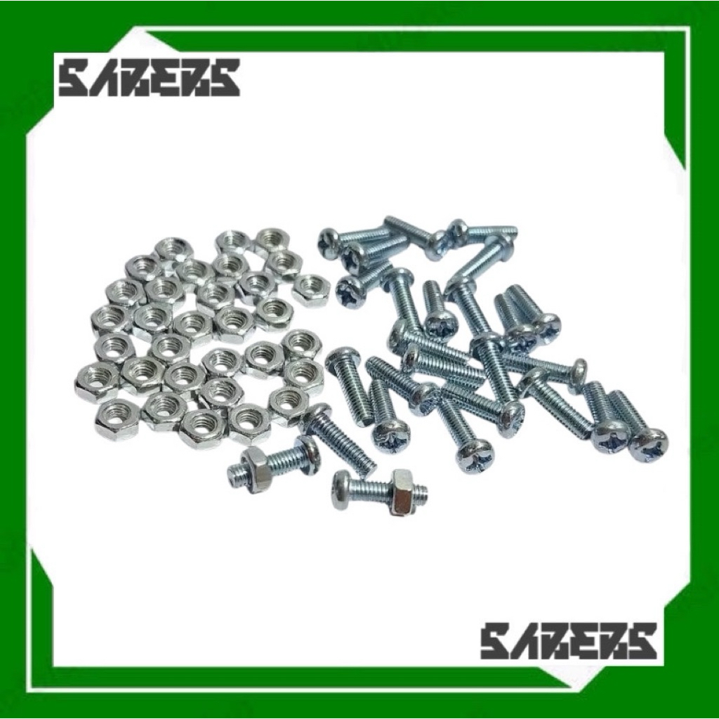 (10 SET) MUR BAUT JP M3X10 + MUR 3MM PANJANG BAUT 10MM