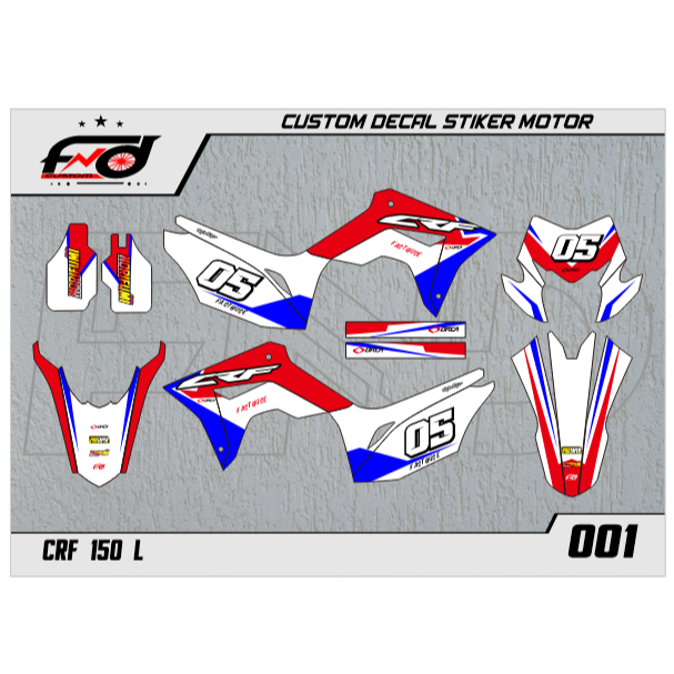 DECAL STIKER CRF 150 L (001) DEKAL STICKER 150L FULLBODY MERAH JINGGA OREN ORANYE ORANGE ORENG KUNIN