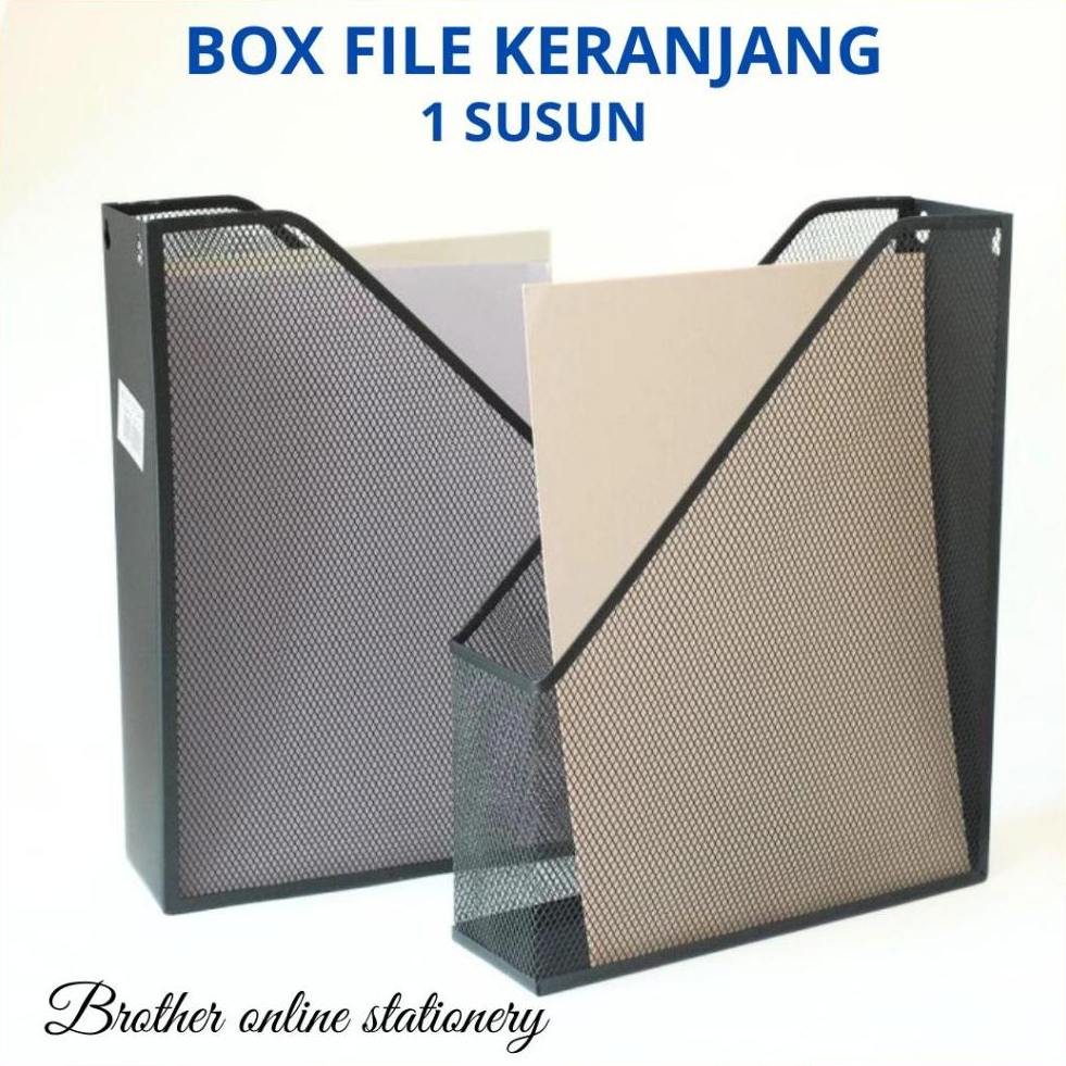 BOS Box File Besi 1susun/Box Keranjang/Box Dokumen/Book Organizer Rak