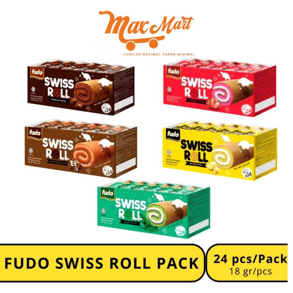 Fudo Layer Cake & Swiss Roll With Cream Flavour Isi 24pcs (Box)