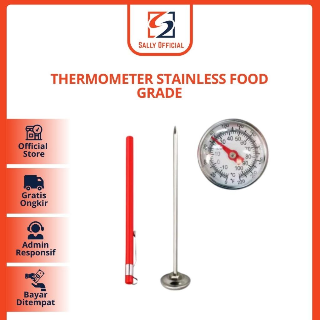 Termometer kopi Thermometer Susu Stainless Food Grade Termometer Kopi Barista Air Masak teko (SALLY 