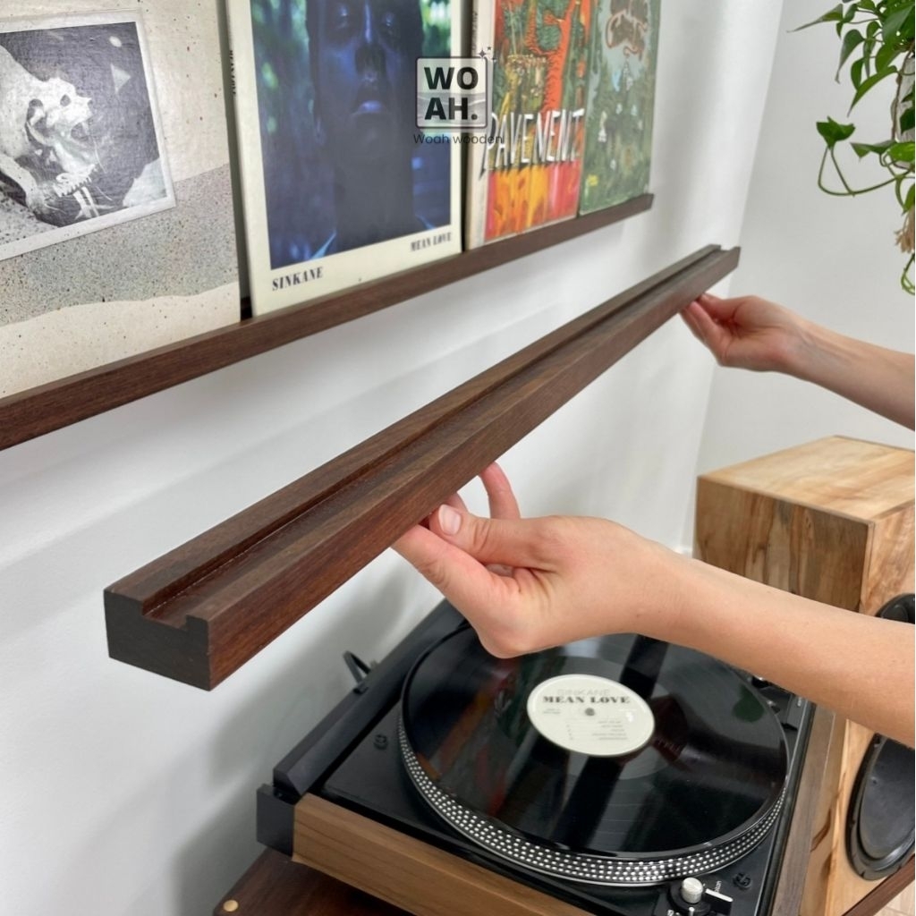 Rak Vinyl Display / Floating Vinyl Self / Rak Kayu Jati