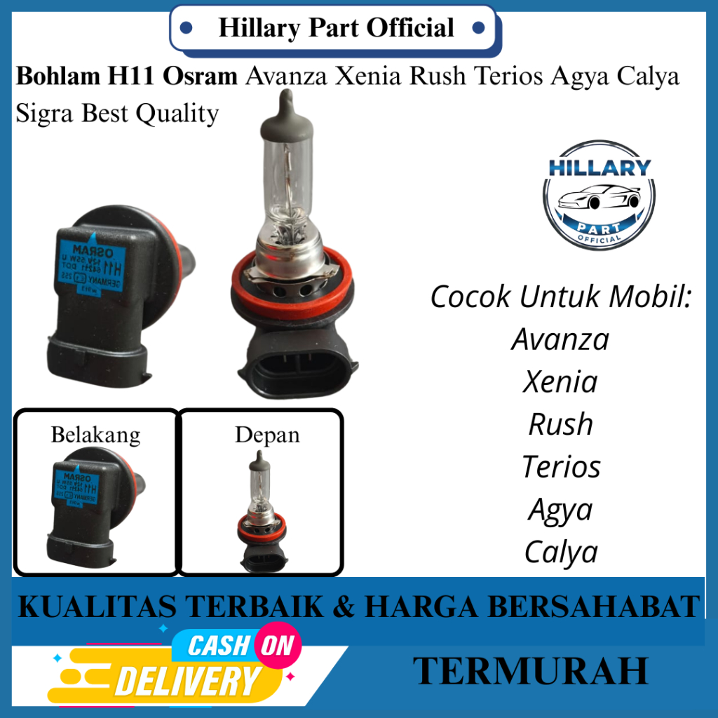 Bohlam H11 Osram Avanza Xenia Rush Terios Agya Calya Sigra