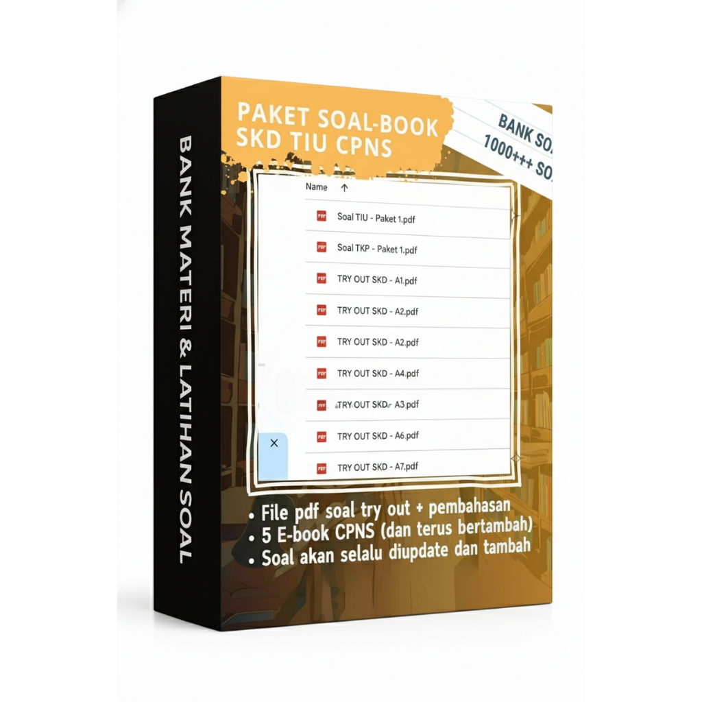 Paket Belajar Persiapan Tes CPNS Lengkap dan Bank Soal 1000+ Materi SKD | Bimbel TIU + Try Out | Pak