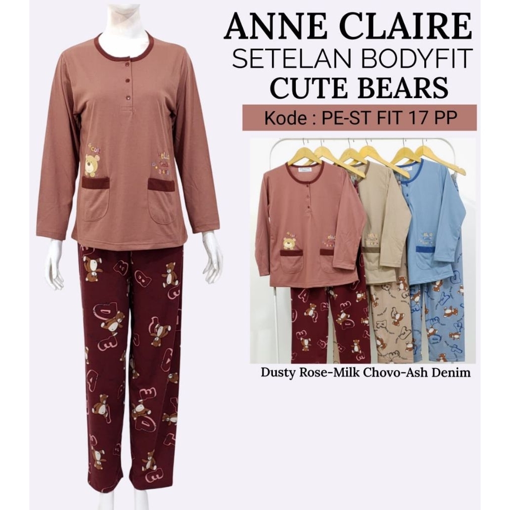 Babydoll Bodyfit PP Merk Anne Claire Baju Panjang Celana Panjang Termurah