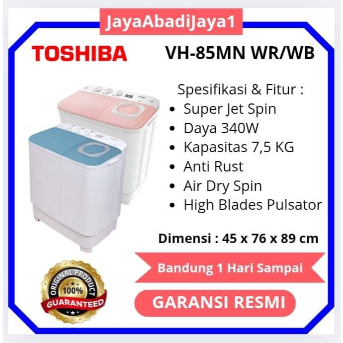 Mesin cuci 2 tabung Toshiba vh 85mn