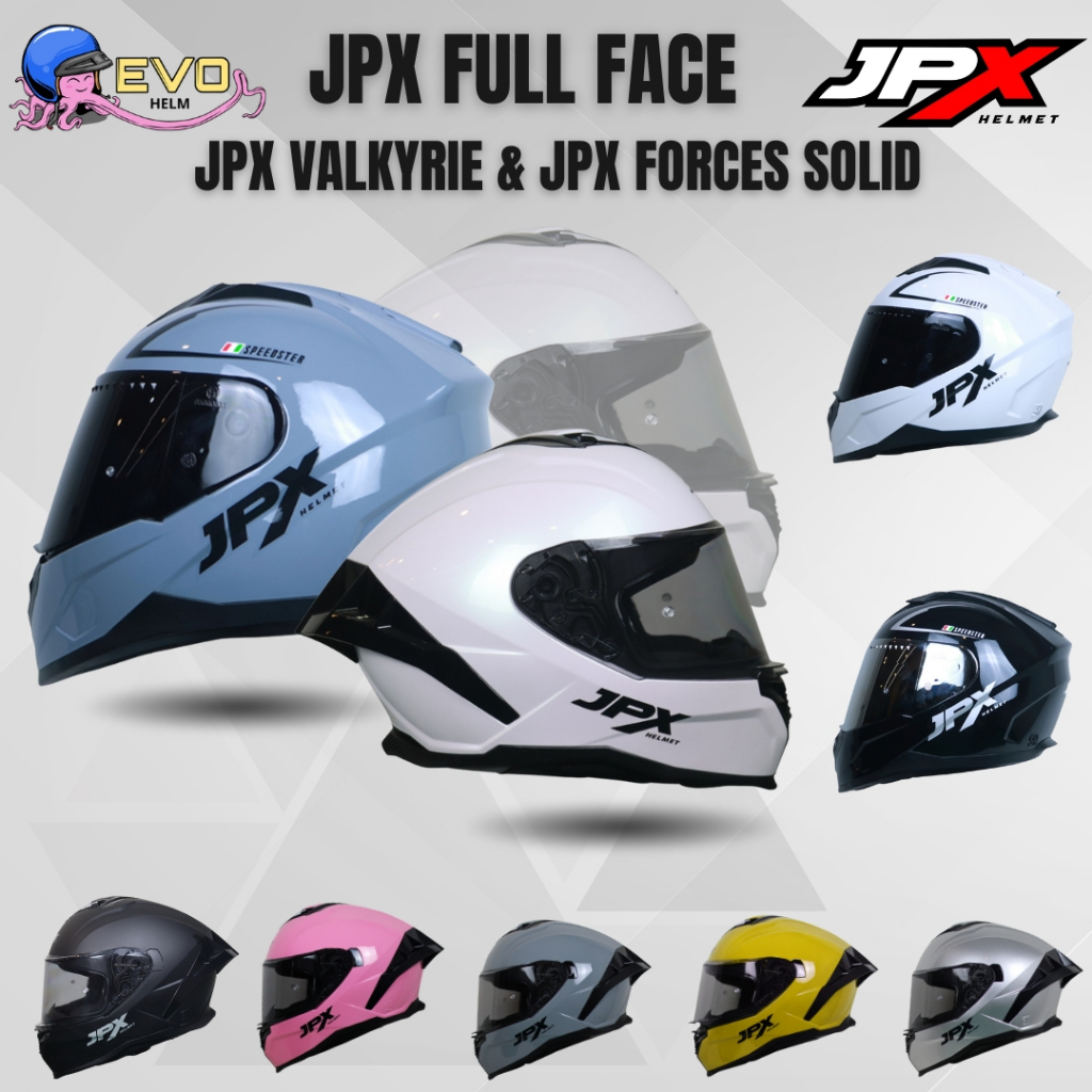 JPX FULL FACE - JPX VALKYRIE & JPX FORCES SOLID TERLARIS HELM PEMBALAP MOTOGP / OFFROAD ORIGINAL