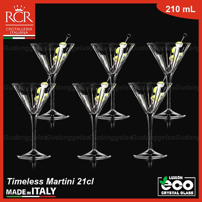 1 SET 6 PCS RCR Crystal Timeless Martini Glass/RCR Gelas Kristal Martini/RCR Martini Glass/Gelas Mar
