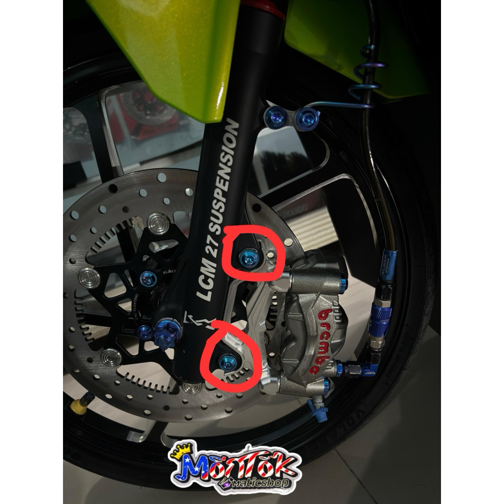 BAUT TITANIUM BREKET KALIPER MOTOR HONDA