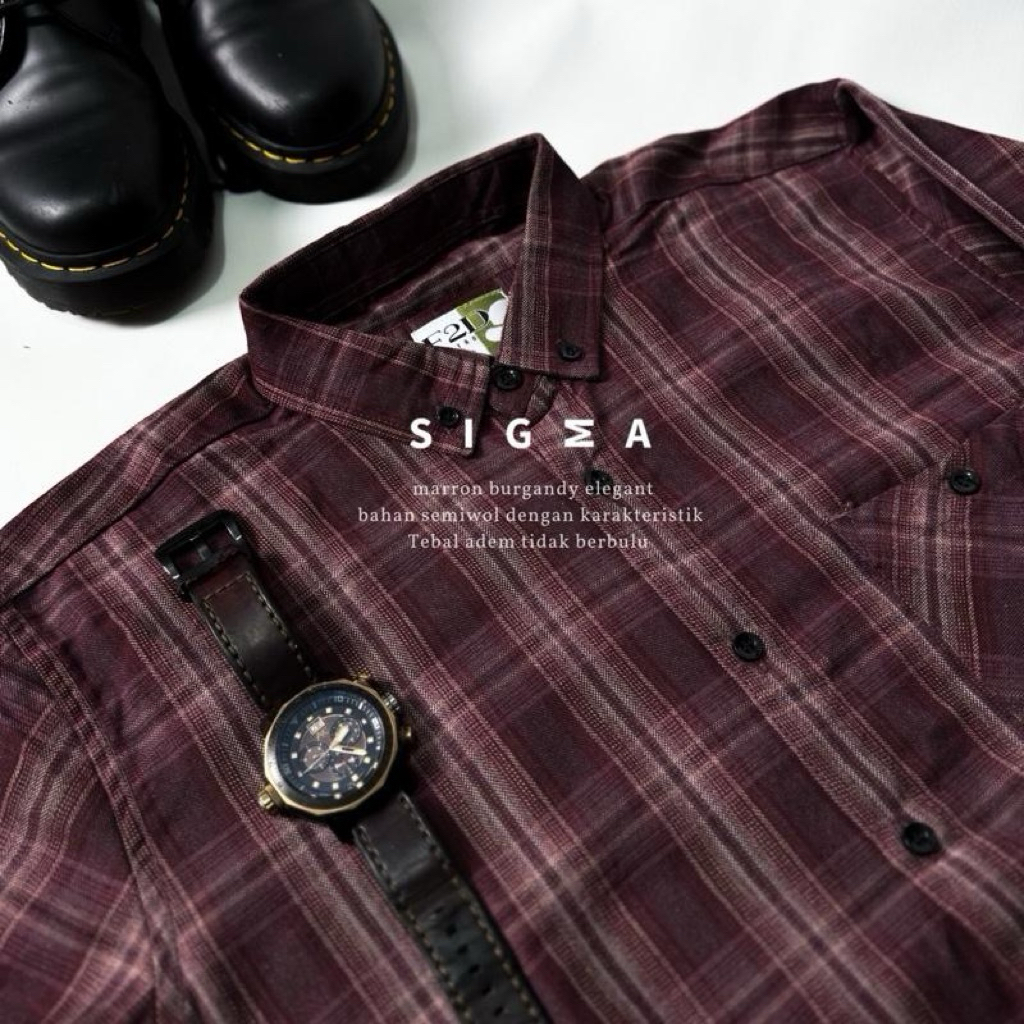 KEMEJA FLANEL LENGAN PANJANG F2D SEMI WOLL PREMIUM ETL 74