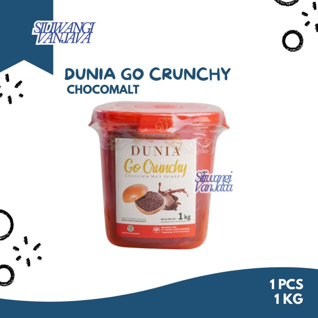 Dunia Go Crunchy Chocolate Malt Spread 1kg / Coklat Dunia Go Crunchy 1kg