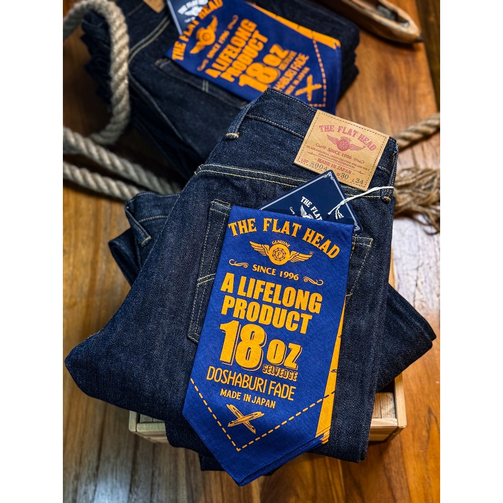 The Flat Head 8004 18oz Selvage Denim Wide Tapered Jeans