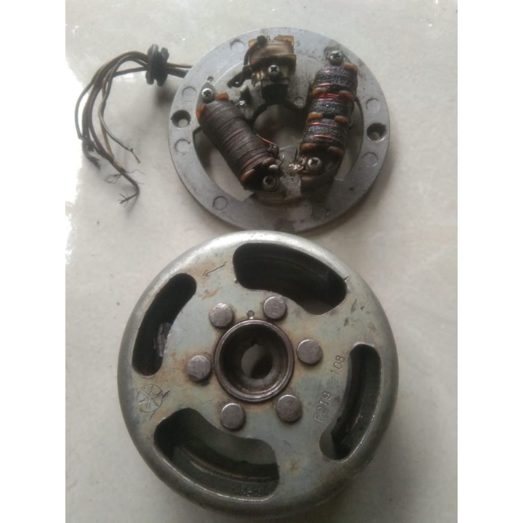 mahnet spul yamaha v80 cdi ori bekas bahan ready