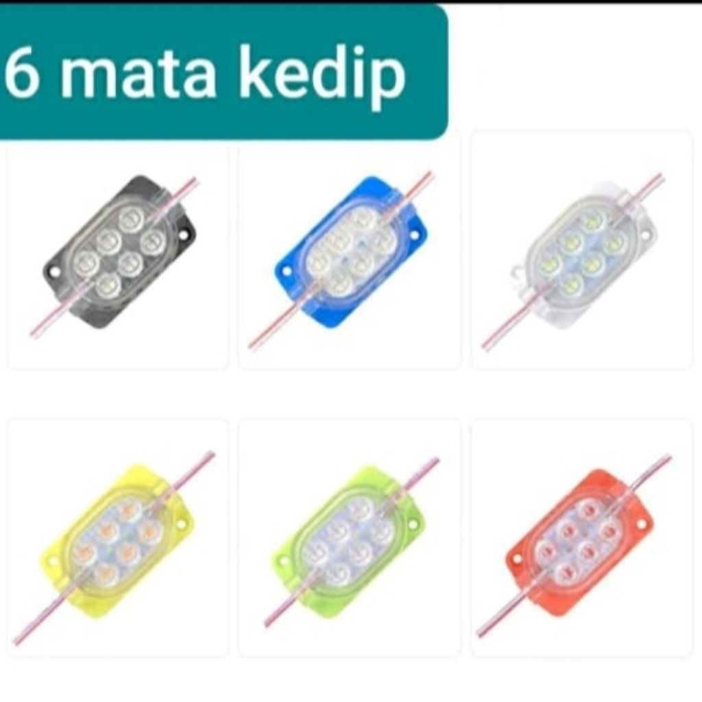 LAMPU LED KEDIP OTOMATIS 6 MATA 12-24VOLT