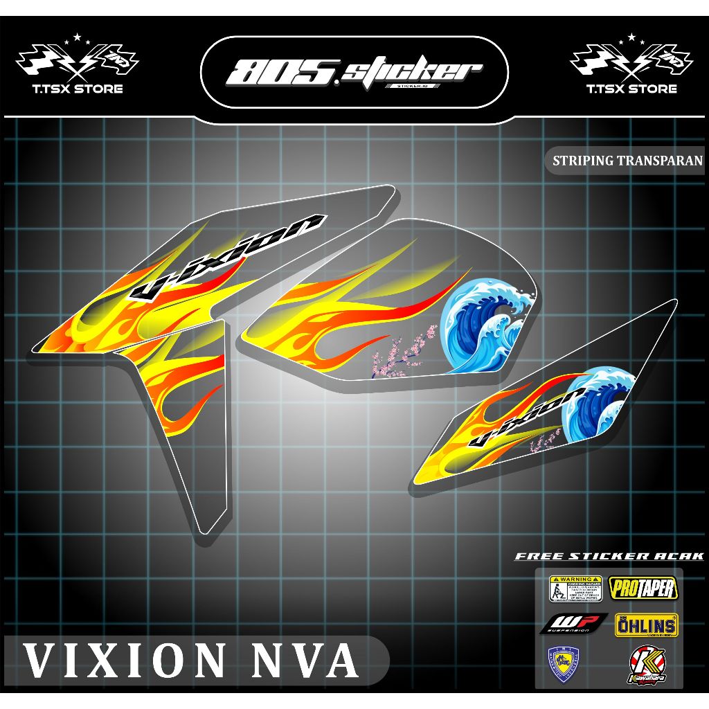 STRIPING TRANSPARAN NEW VIXION ADVANCE/STIKER VIXION NEW/STRIPING MOTOR NVA/ADVANCE