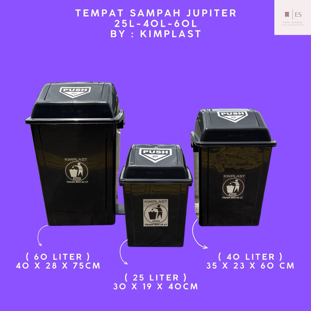 KIMPLAST - Tempat Sampah Jupiter Tempat Sampah Luar Rumah Tempat Sampah Tutup Tempat Sampah Dapur Te