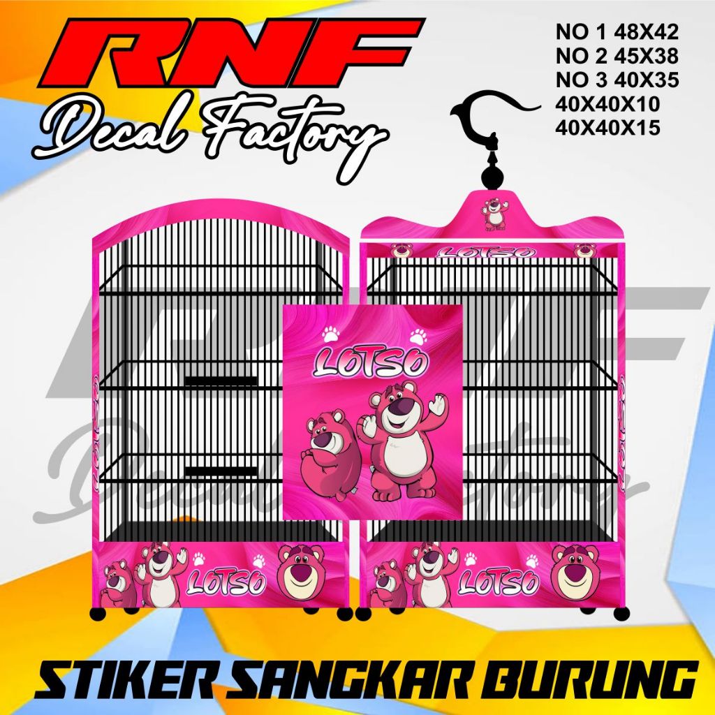 STIKER DECAL SANGKAR LOTSO,STIKER SANGKAR KOTAK,KOPER, KOSAN